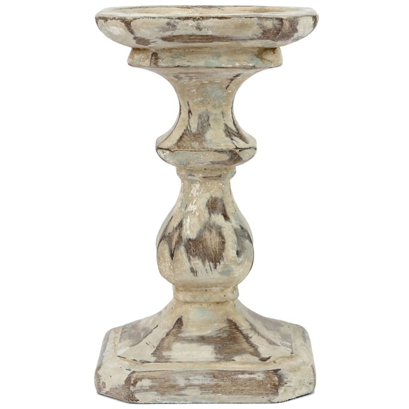 Neutral Pillar Candle Holder, 6" | At Home