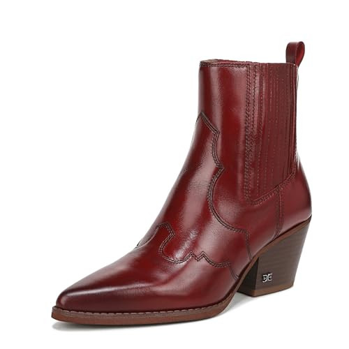 Sam Edelman Women's West Western Boot, Deep Scarlet, 8.5 | Amazon (US)