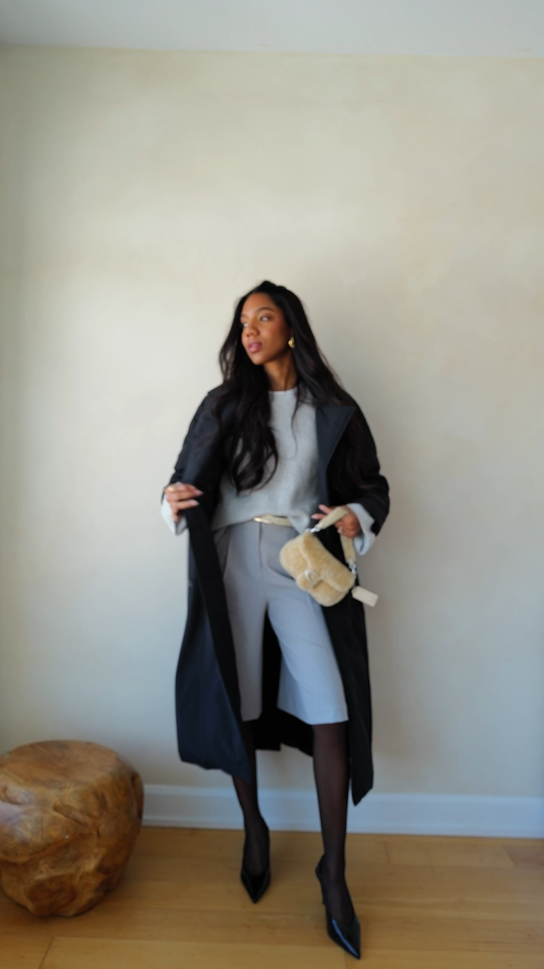 Coat- size small


Workwear | winter work outfit | work outfit | what to wear to work | Bermuda shorts | grey tie wrist sweater | grey sweater | heaven mayhem earrings | coach shearling tabby | coach bag | puffer trench coat | pointed toe sling back heel | black sling back patent leather heel

#LTKSeasonal #LTKWorkwear