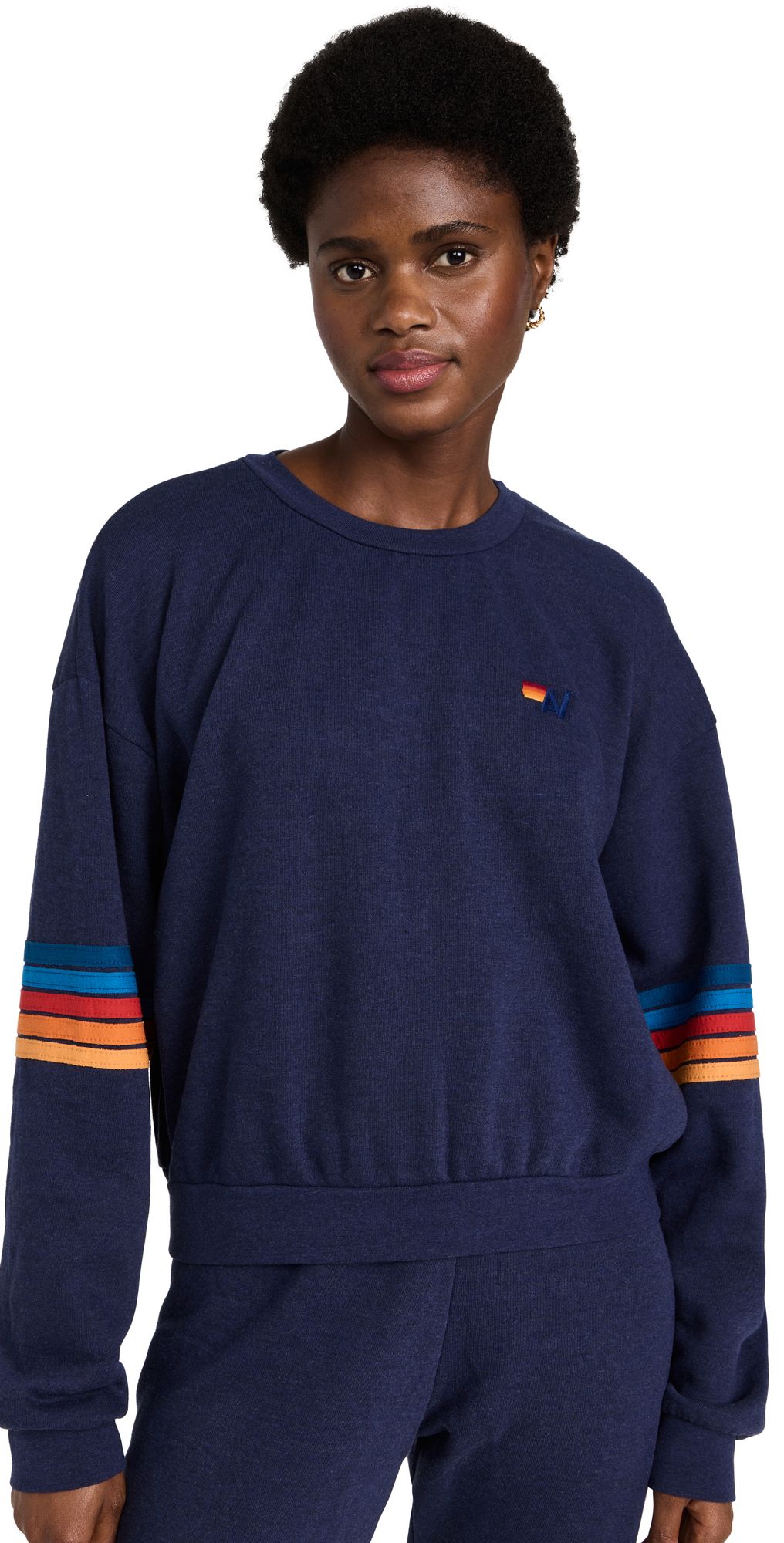 Aviator Nation Rainbow Stitch Crew Sweatshirt | Shopbop