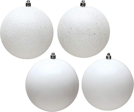 Vickerman Ball Ornament, 6", White | Amazon (US)