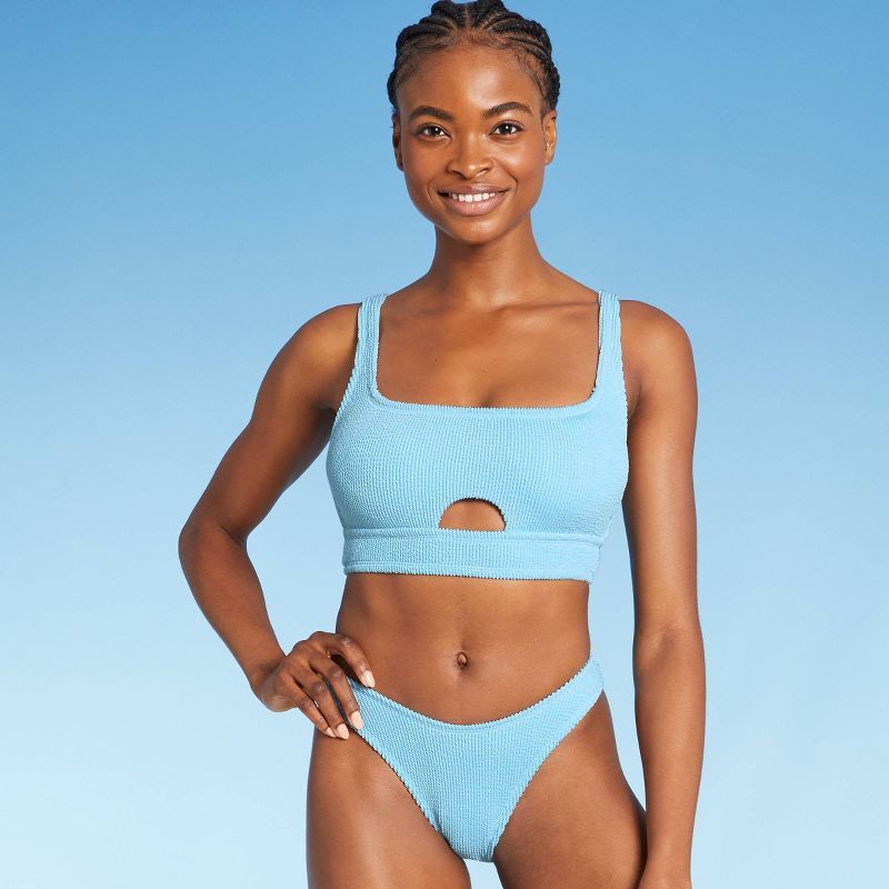 Juniors' Textured Cut Out Scoop Neck Bralette Bikini Top - Xhilaration™ | Target