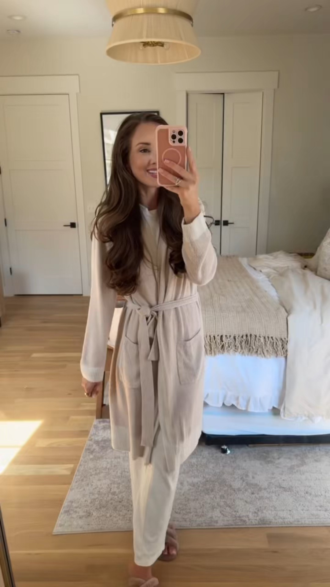 This barefoot dreams robe and ugg slippers from the Nordstrom Sale are my favorites! I love how comfy and cute they are!