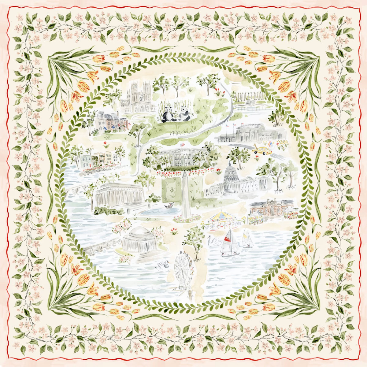 Washington D.C. Silk Scarf | Wolf & Badger (US)