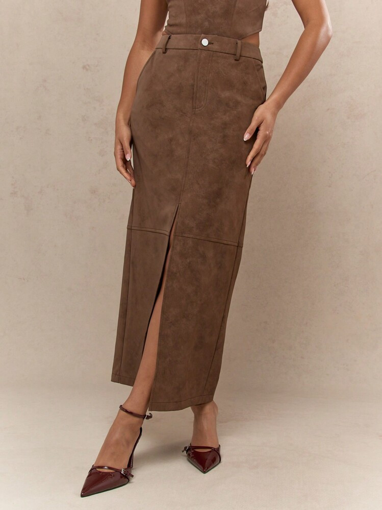 £25.48
£28.31
-10%
MISSGUIDED Suede Maxi Skirt High Rise Front Split Western Style Long Skirt Fashion Statement Fall Winter Party Evening Special Occasion
4.84
(100+)
Color: Coffee Brown


Size
UK
Size Guide
6 (XS)
8 (S)
10 (M)
12/14 (L)
1 Left
16 (XL)
16 (XL) is eligible for QuickShip
Not your size? Tell me your size
 | SHEIN