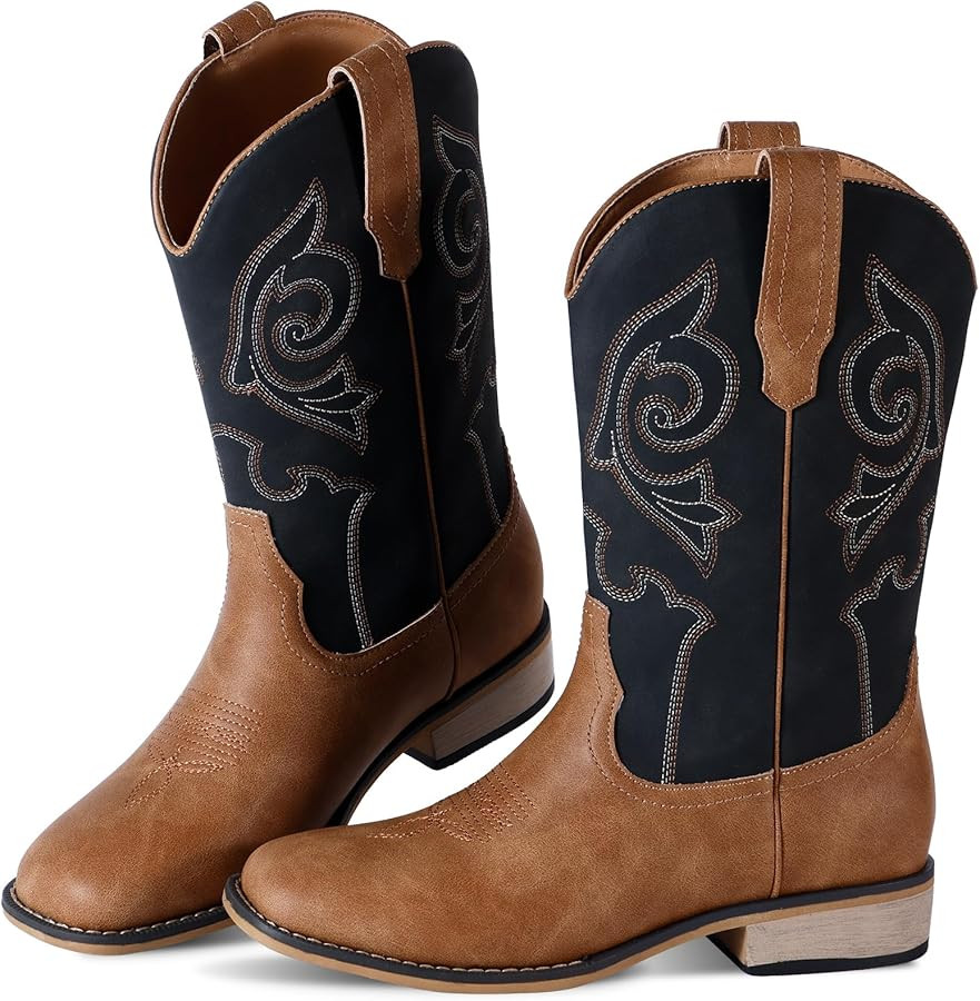 RLW Kids Cowboy Boots for Boys Girls Western Square Toe Youth Cowgirl Boots for Toddler Little & ... | Amazon (US)
