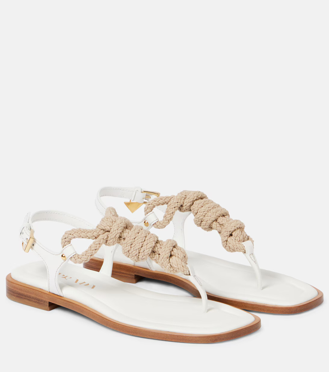 Leather-trimmed thong sandals | Mytheresa (US/CA)