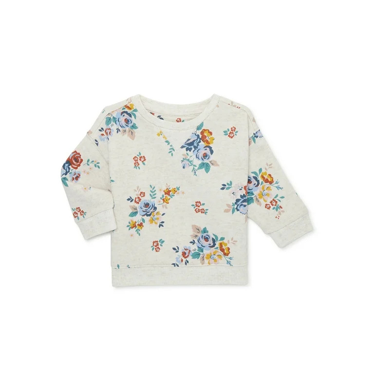 easy-peasy Baby Print French Terry Crew Sweatshirt, Sizes 0/3-24 Months | Walmart (US)