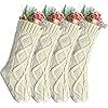 Kunyida 18" 4PCS Unique Ivory White Knitted Christmas Stockings,Style2 | Amazon (US)