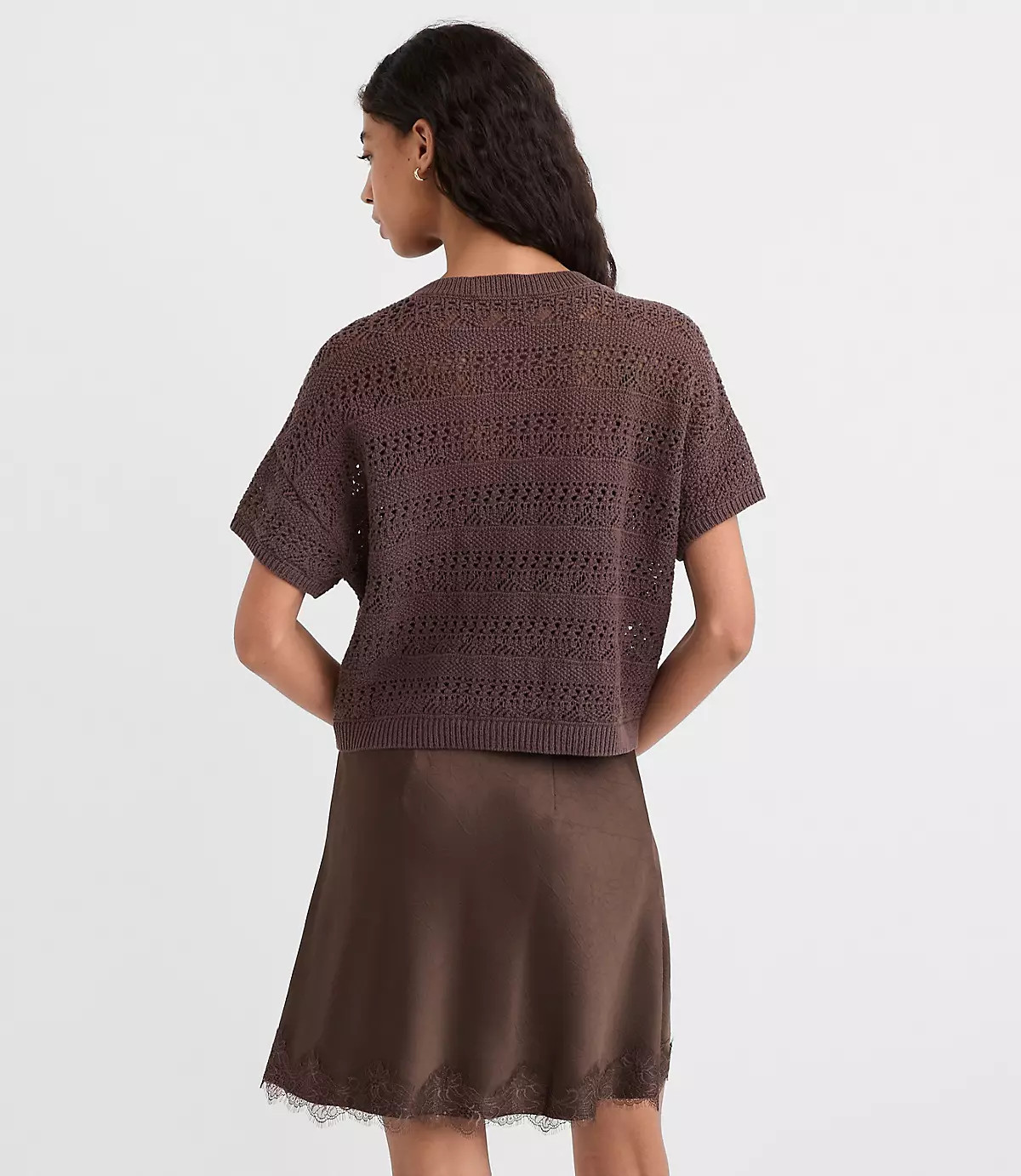 Pointelle Relaxed Sweater Tee | LOFT