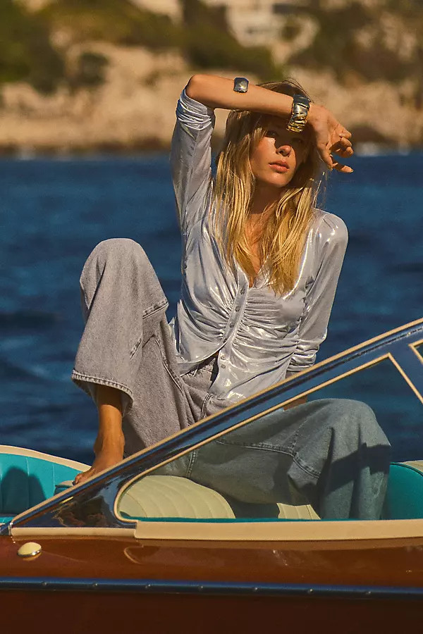 The Nika Shine Buttondown Shirt | Anthropologie (US)