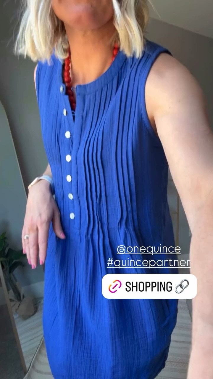 This orchid blue gauze swing dress from @Quince is the perfect throw on and go dress for summer! It fits TTS! I’m wearing an xs! #QuincePartner

#LTKootd #LTKOver40 #LTKPetite