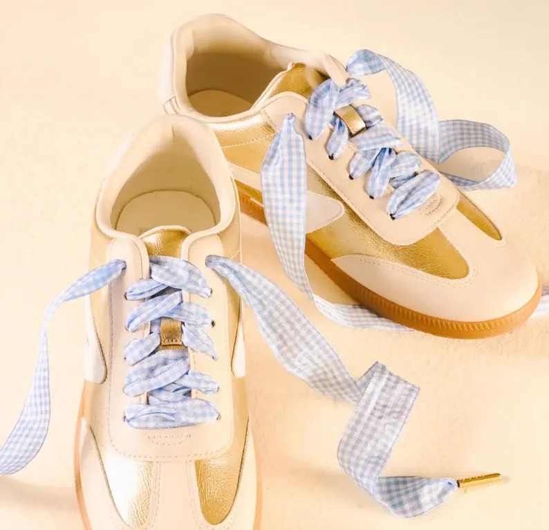 Carolina Blue| Gingham Shoelaces | Etsy (Global)