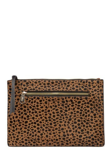 Sicily Genuine Calf Hair Large Zip Pouch | Nordstrom Rack