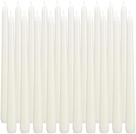 flamecan Ivory Taper Candles, Set of 20 Unscented and Smokeless 10 Inch Taper Candles Long Burnin... | Amazon (US)