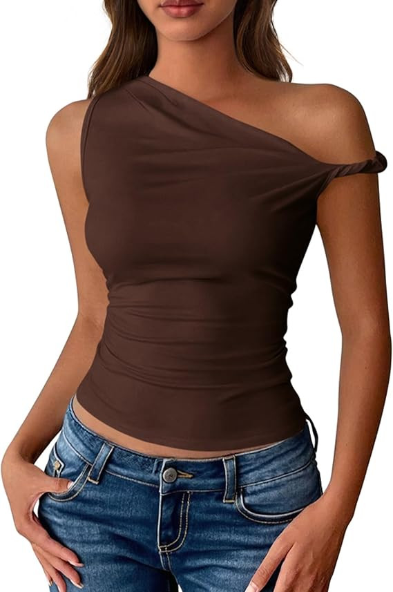 BTFBM Off The Shoulder Tops for Women 2026 Cute Summer Casual Sleeveless Slim Fit y2k Spring Outf... | Amazon (US)