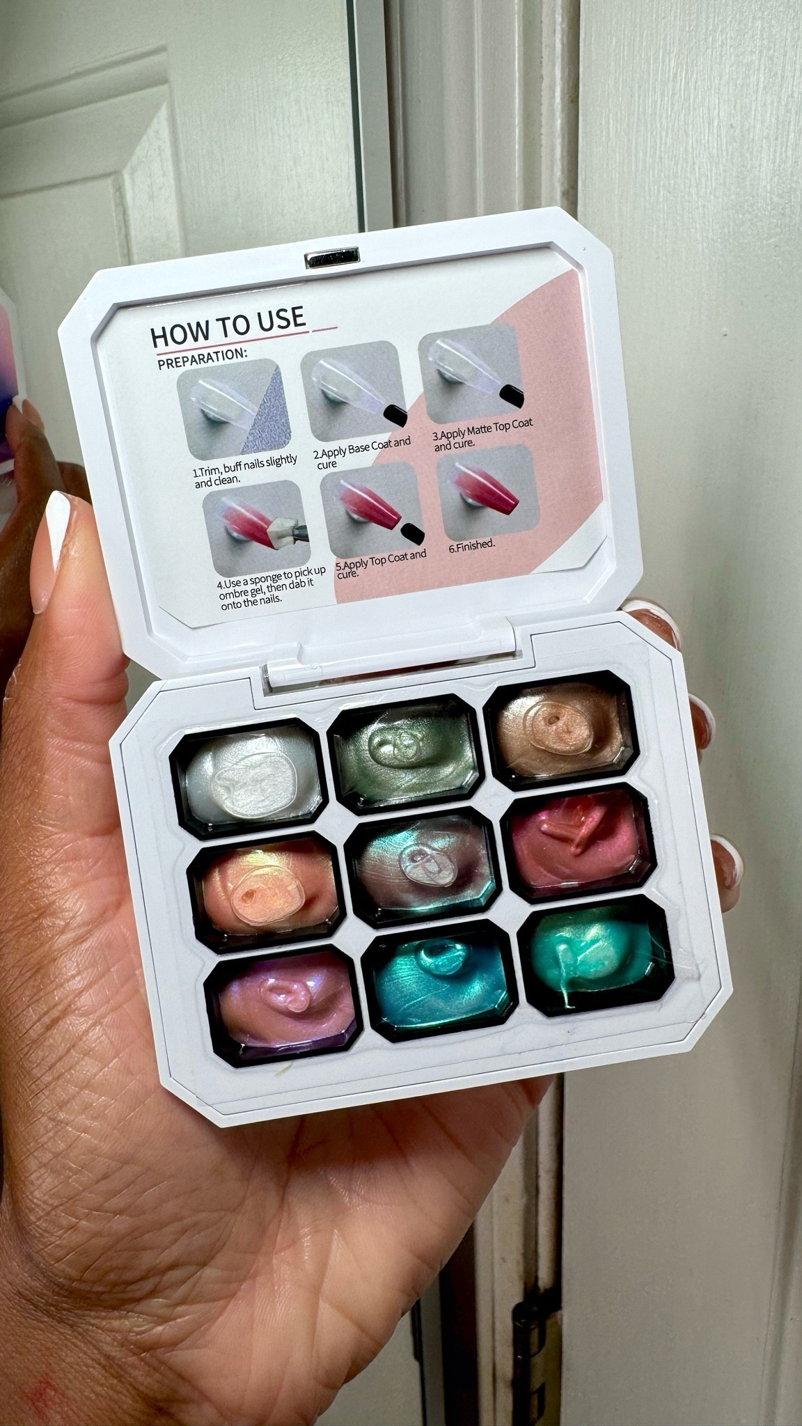I can’t wait to try this pat pat gel palette I just got! 💅🏾It’s gonna be great for doing ombre nails and the metallic shades are gonna eat for the holidays 🎄✨
