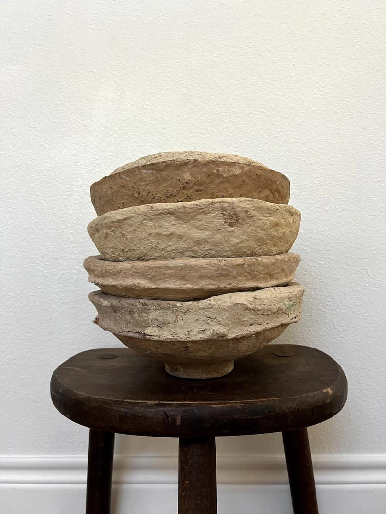 Paper Mache Bowl, Wabi Sabi Decor | Etsy (US)