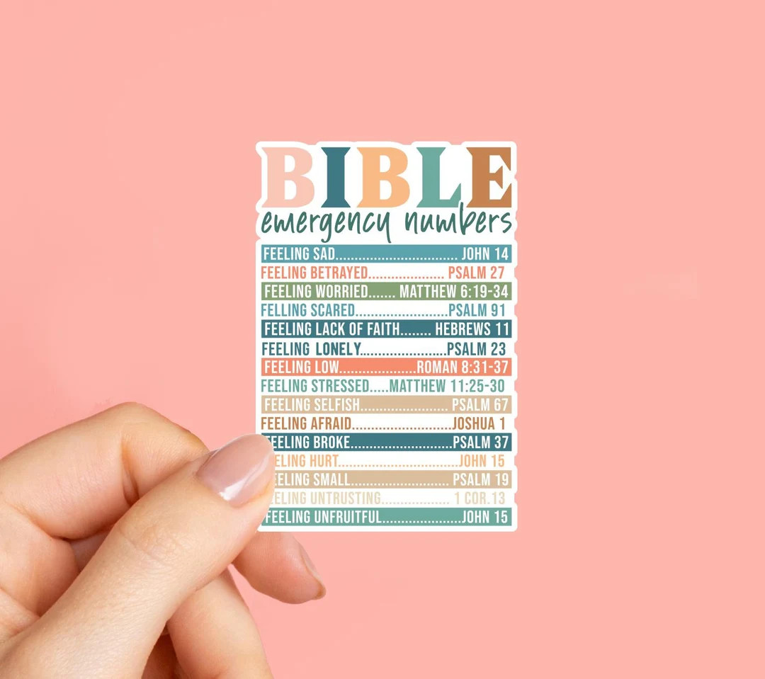 Bible Emergency Numbers Sticker Bible Stickers Christian Stickers Laptop Sticker God Faith Sticke... | Etsy (US)