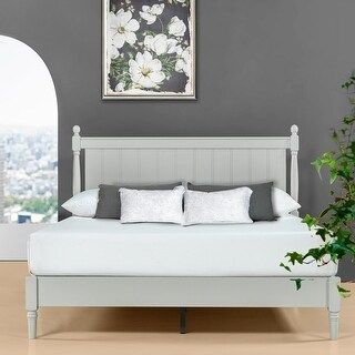Priage by ZINUS Provence Light Grey Wood Platform Bed - On Sale - Overstock - 25896062 | Bed Bath & Beyond
