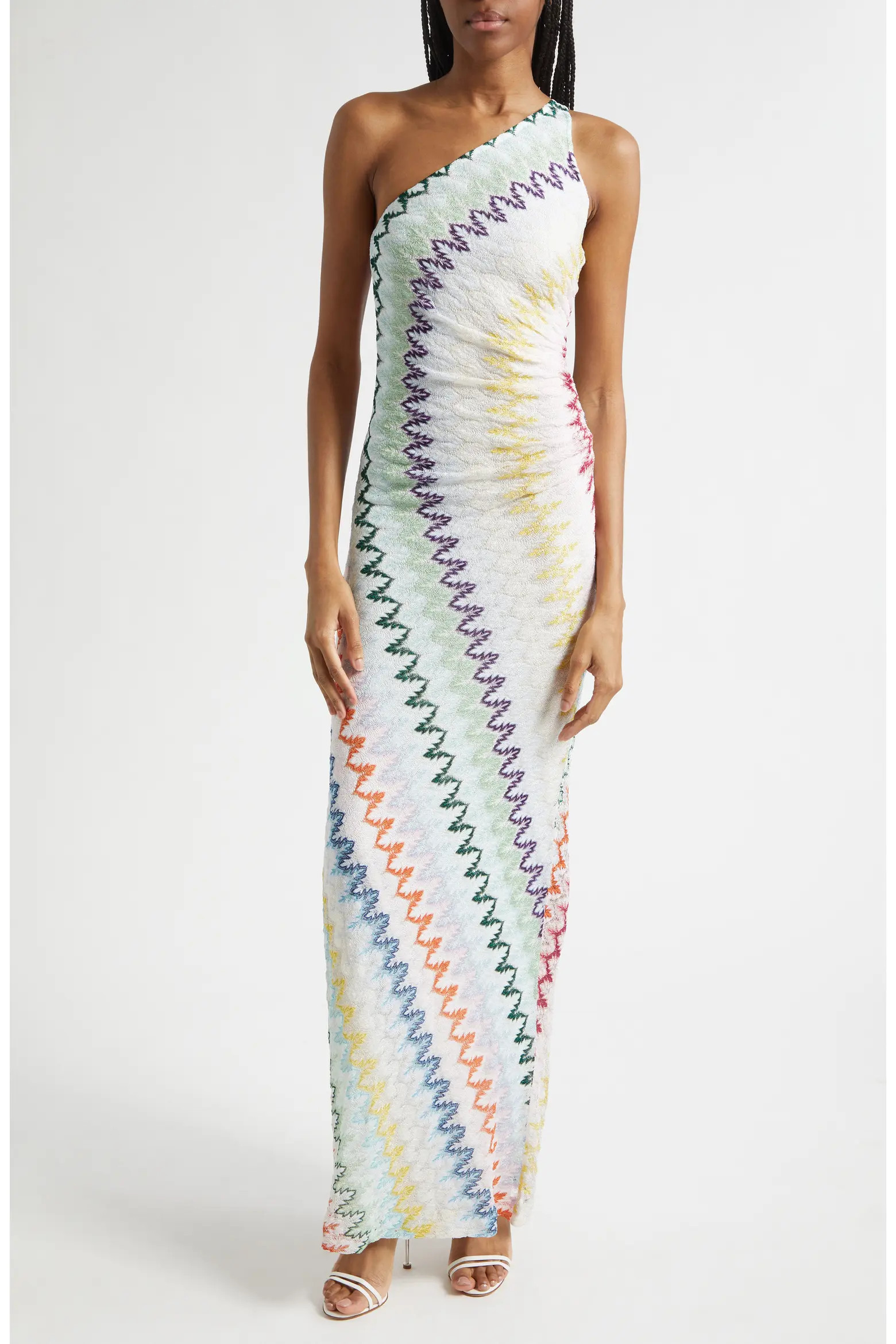 Missoni Metallic Zigzag Raschel Knit One-Shoulder Dress (Women) | Nordstrom | Nordstrom