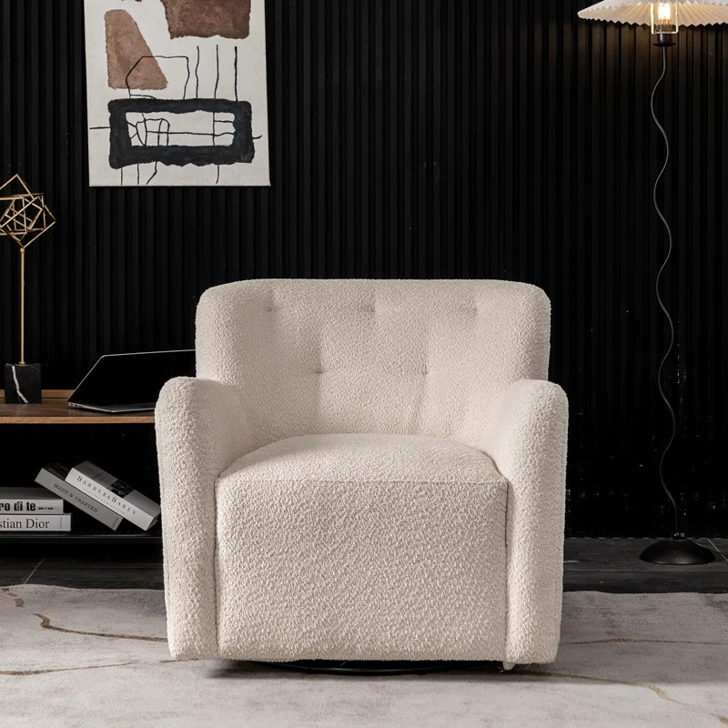 Bryell Chenille Upholstered Swivel Armchair | Wayfair North America
