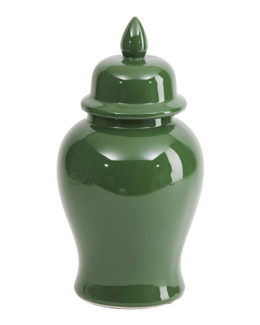 9.5x19in Classic Gloss Ceramic Ginger Jar With Lid | TJ Maxx