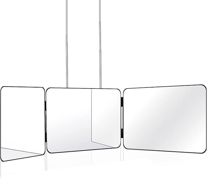 JANMPASK 3 Way Mirror for Self Hair Cutting Tools with Height Adjustable Mirror 360 Trifold Mirro... | Amazon (US)