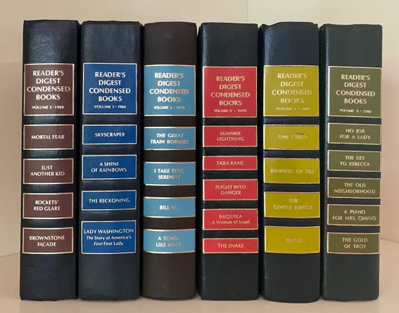 Six Readers Digest Condensed Books  Dark Spines  Decorative | Etsy | Etsy (US)