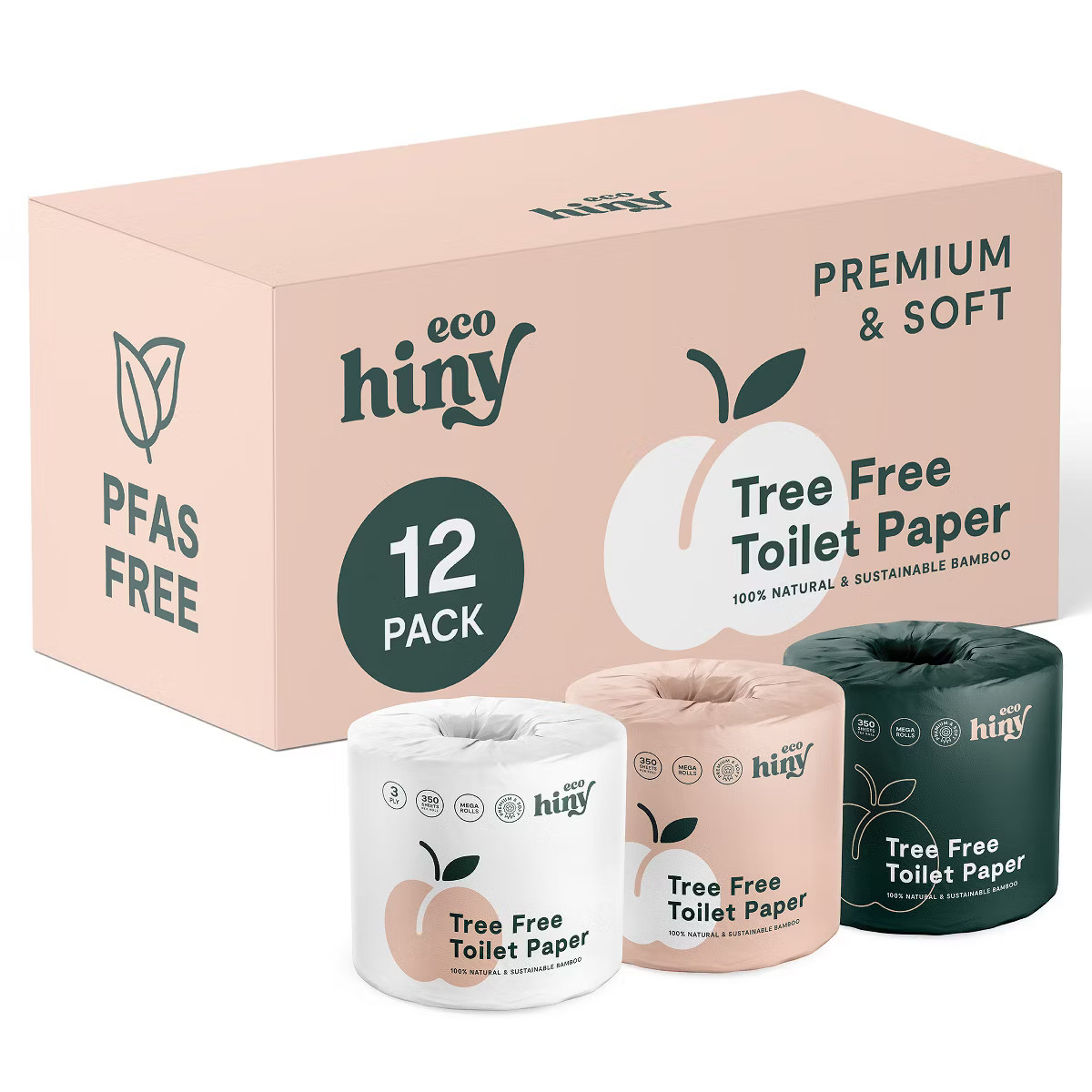 ecoHiny Premium Bamboo Toilet Paper | Mega Rolls, 3 PLY & 350 Sheets | Target
