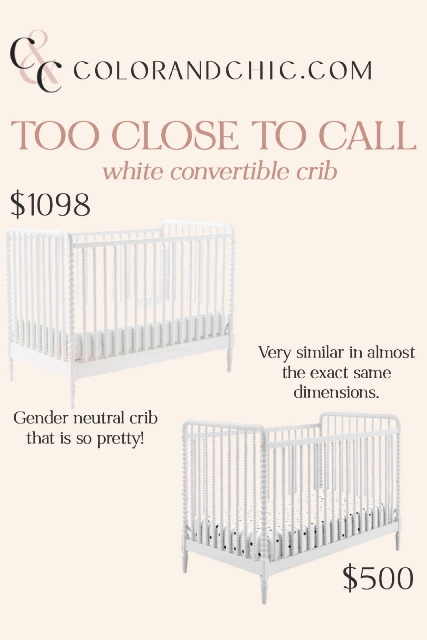 Two white convertible cribs that are gender neutral and stunning! Look so pretty in a nursery 

#LTKStyleTip #LTKBaby #LTKHome