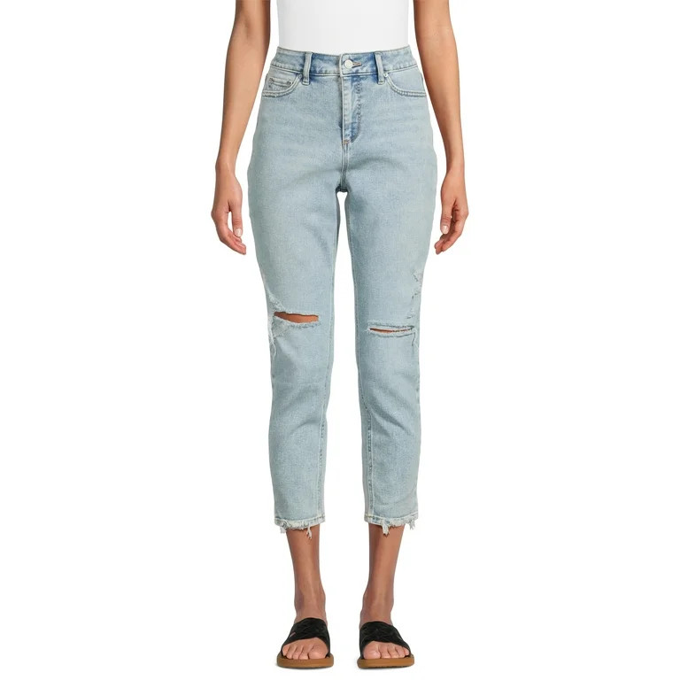 Time and Tru Women's High Rise Mom Jeans, 27” Inseam, Sizes 2-20 | Walmart (US)