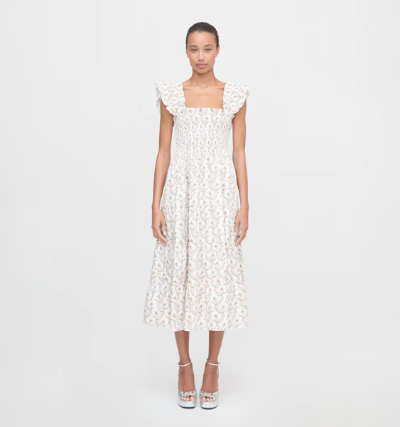 The Ellie Nap Dress - Pink Ribbon Rose Ikat | Hill House Home US