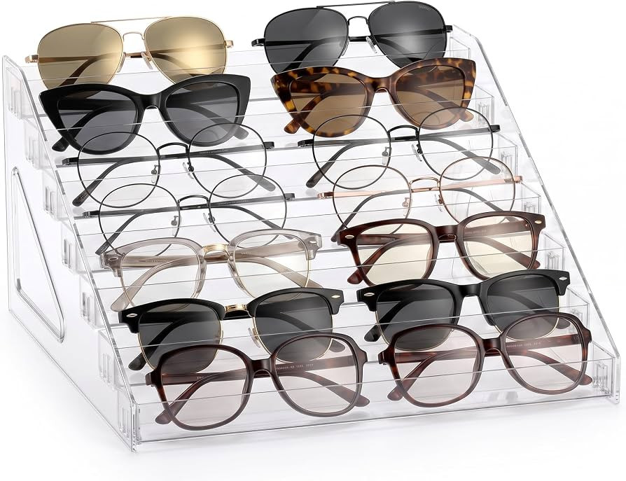 Sunglasses Organizer - Clear Eyeglasses Display stand - Eyeglasses Storage - For Glasses Tabletop... | Amazon (US)