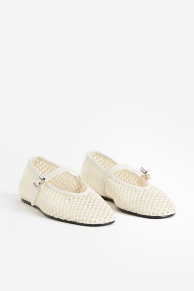 Braided ballet pumps - Cream - Ladies | H&M GB | H&M (UK, MY, IN, SG, PH, TW, HK)