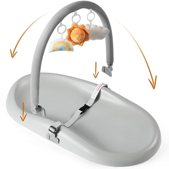 Wipe-Clean Baby Changing Pad, Waterproof Durable PU Pad, Soft & Non-Slip Safety Belt & Hanging To... | Amazon (US)