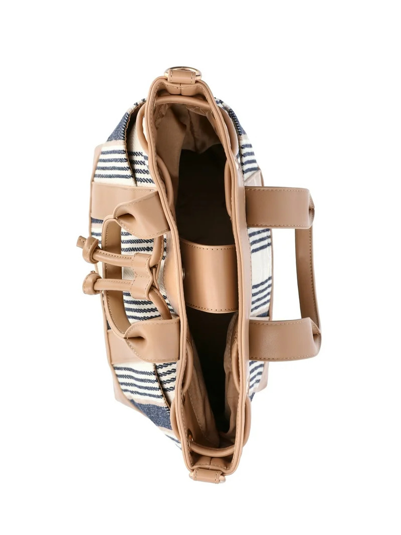 Time and Tru Women's Leighton Mini Bucket Bag, Multi Stripe | Walmart (US)
