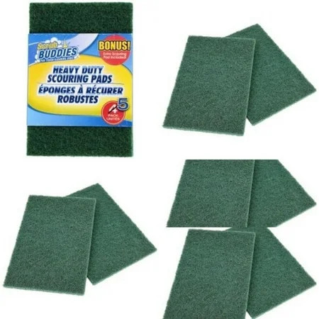 Scrub Buddies Heavy-Duty Scouring Pads 5-ct. Packs 6 x 4 Green Tough Jobs (2 pack) | Walmart (US)
