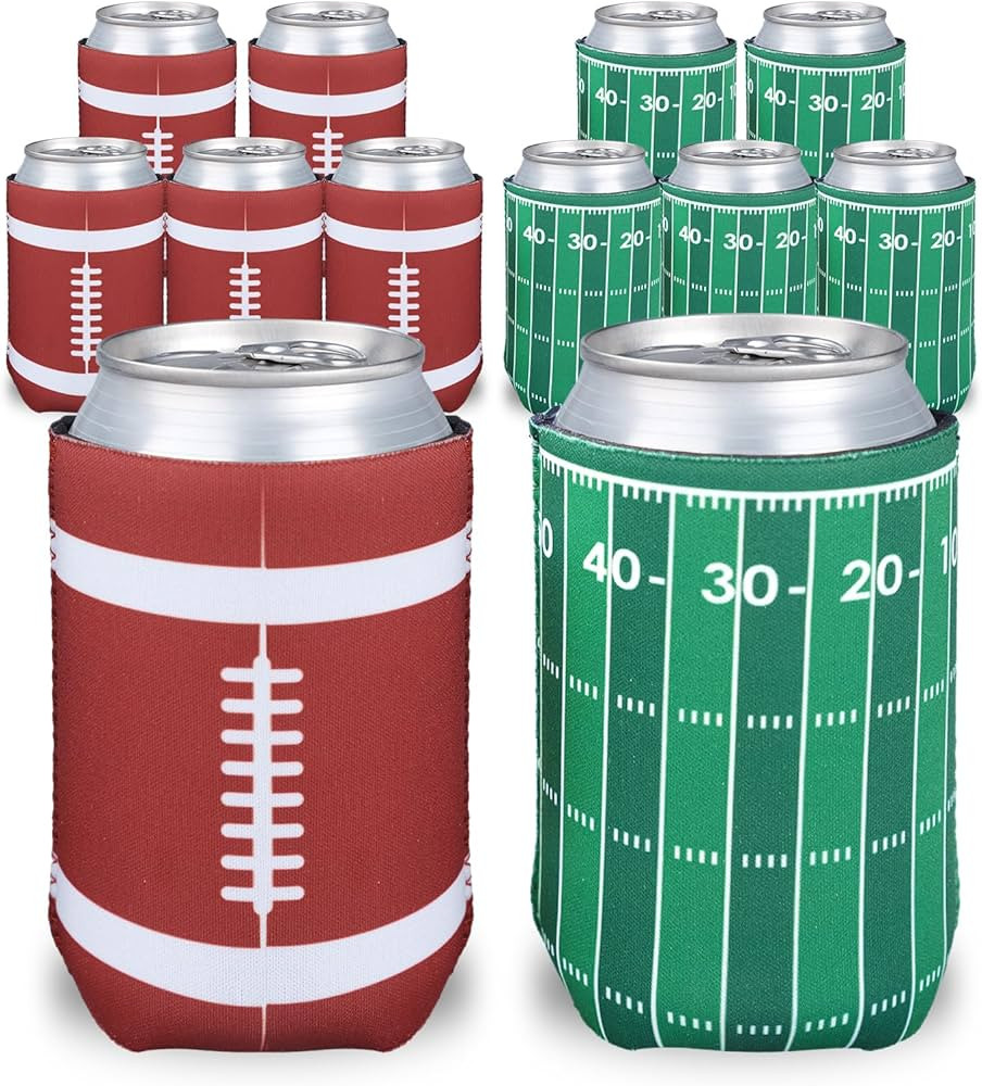 Football Party Decorations,12 Pcs Can Sleeves Neoprene Insulator For Super Bowl Game Day Decorati... | Amazon (US)
