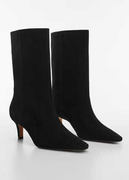 Click for more info about Leather boots with kitten heels - Women | Mango USA