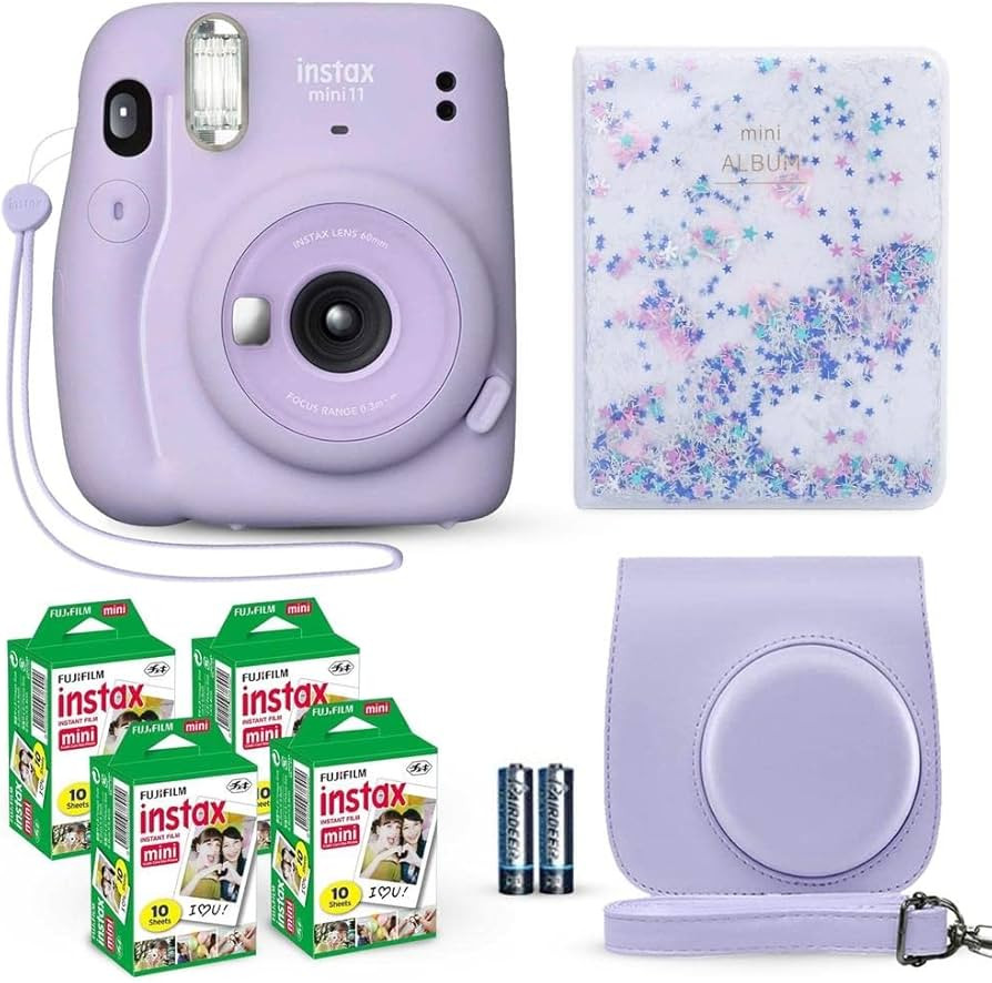 Fujifilm Instax Mini 11 Instant Camera Lilac Purple + Fuji Film Value Pack (40 Sheets) + Shutter ... | Amazon (US)