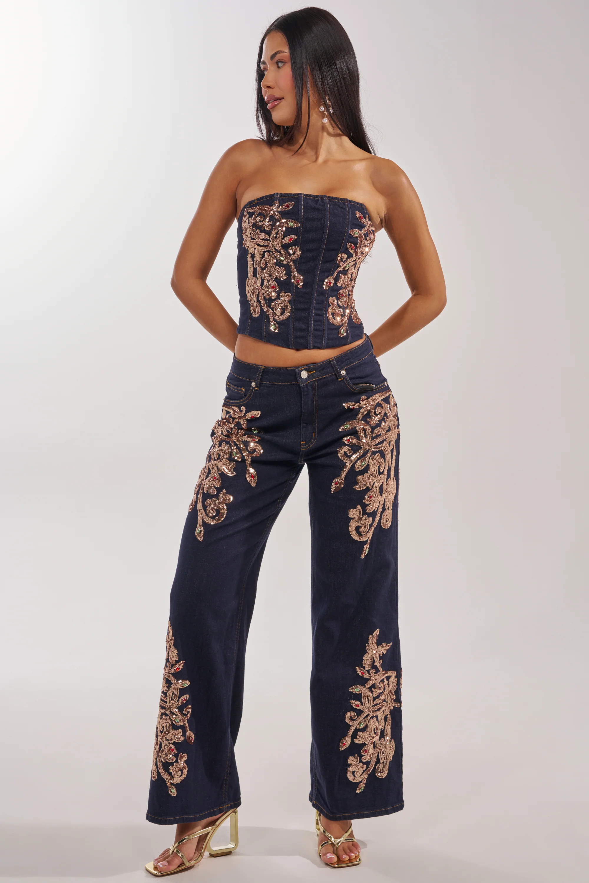MALIBU EMBELLISHED WIDE LEG DENIM | AKIRA