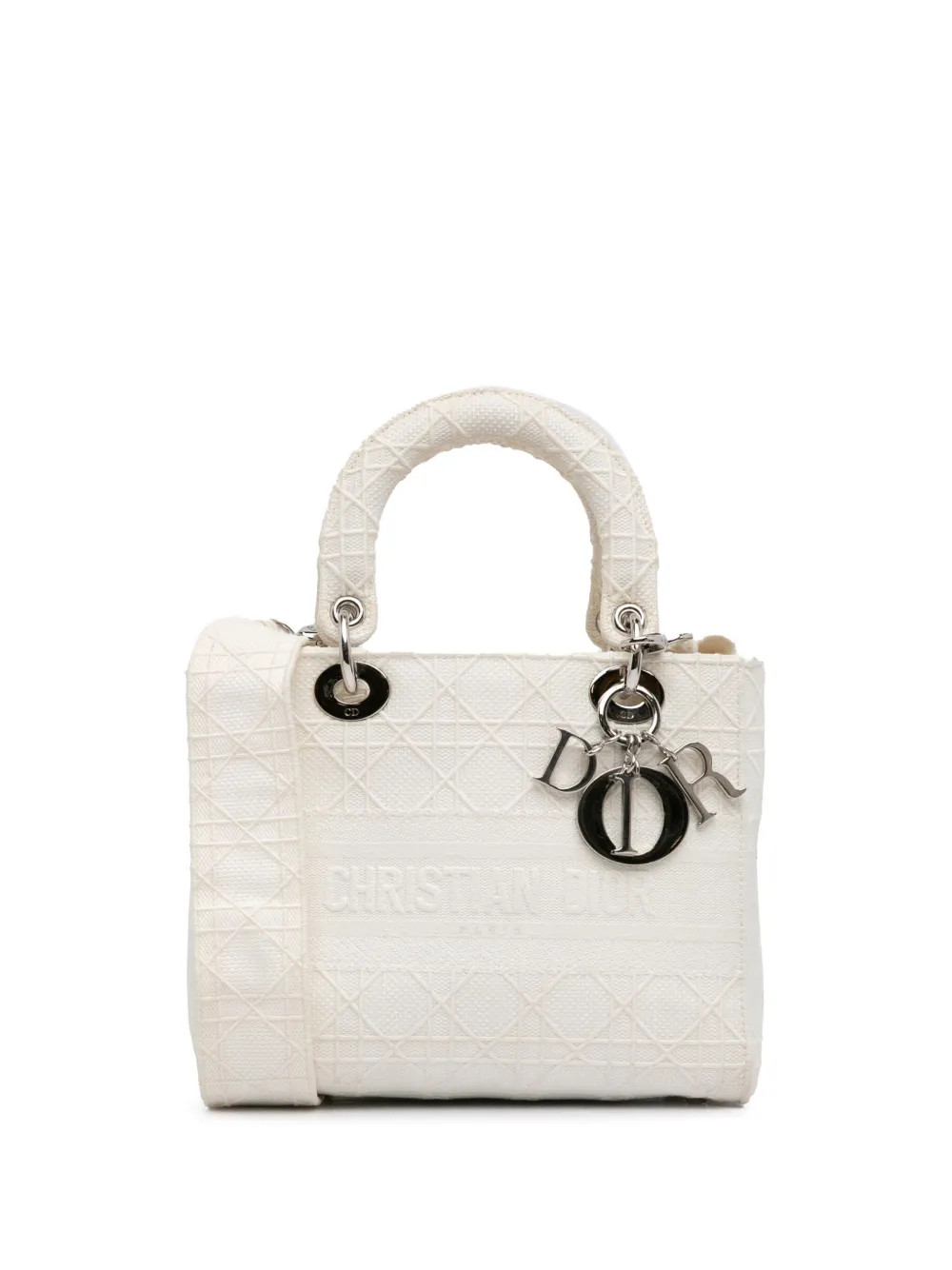 Christian Dior Pre-Owned Borsa a Tracolla Cannage Lady D-Lite Media 2010 | Bianco | FARFETCH IT | Farfetch Global
