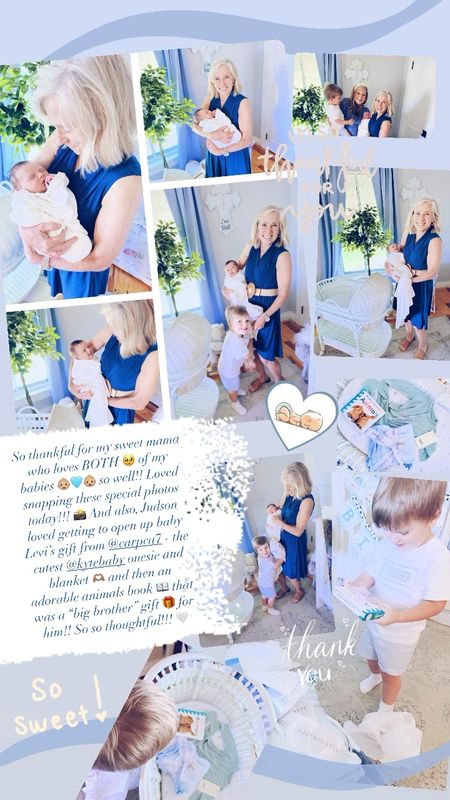 So thankful for my sweet mama who loves BOTH 🥹 of my babies 👶🏼🩵👶🏼 so well!! Loved snapping these special photos today!!! 📸 And also, Judson loved getting to open up baby Levi’s gift from @carpca7 - the cutest @kytebaby onesie and blanket 🫶🏽 and then an adorable animals book 📖 that was a “big brother” gift 🎁 for him!! So so thoughtful!!! 🤍

#LTKHome #LTKFamily #LTKBaby