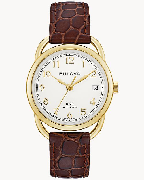 Ivory Dial Leather Strap Commodore 97M117 | Bulova | Bulova