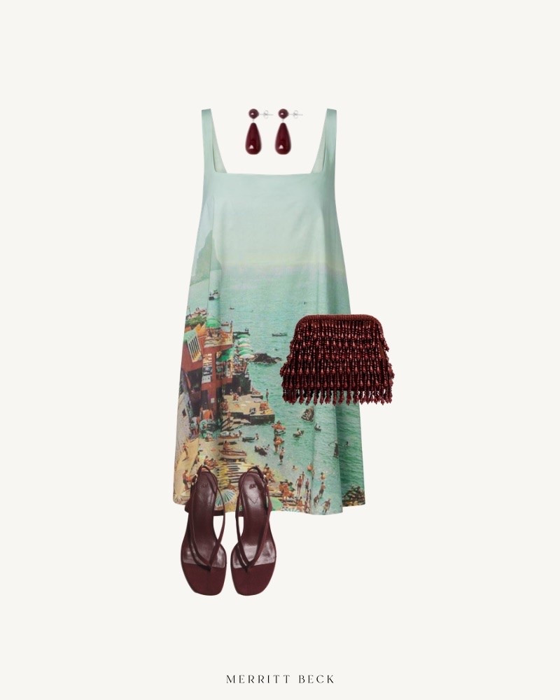 A seasonal dress paired with moody accessories for an interesting color palette!

#LTKootd