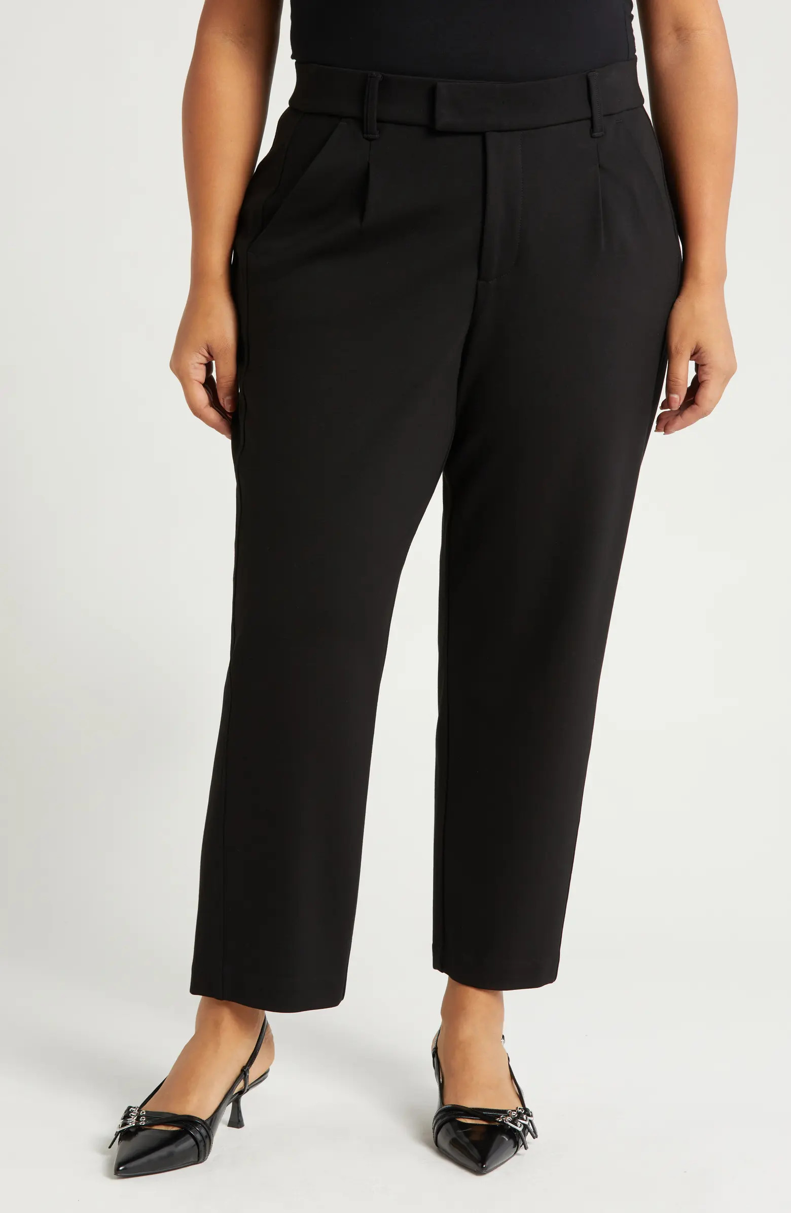 'Ab'Solution Skyrise Pleated Ankle Straight Leg Pants | Nordstrom