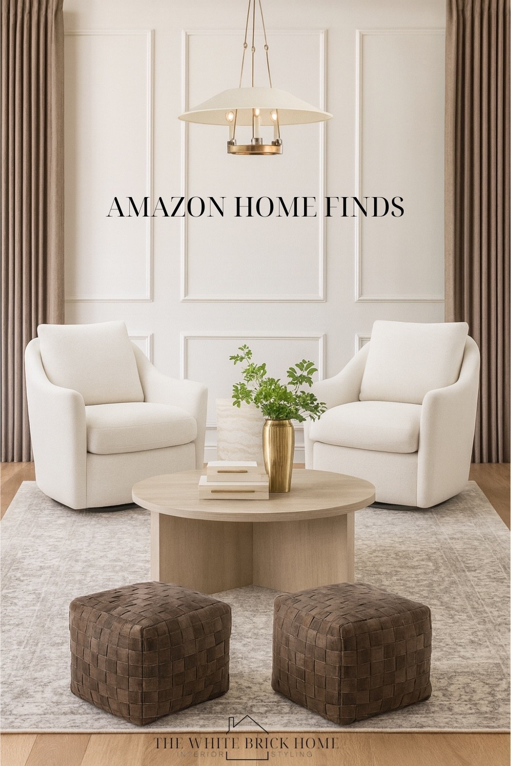 Amazon home finds 🖤 this serene sitting room blends soft neutrals and layered textures to create a warm, welcoming space. 

🖤🖤

Amazon, Amazon home finds, living room, living room decor, living room rug, ottoman, living room chair, living room decor, chandelier, curtains, coffee table, round coffee table, affordable furniture, affordable home finds, home decor, vase, living room layout, Amazon furniture. 


#LTKSaleAlert #LTKHome #LTKFindsUnder100