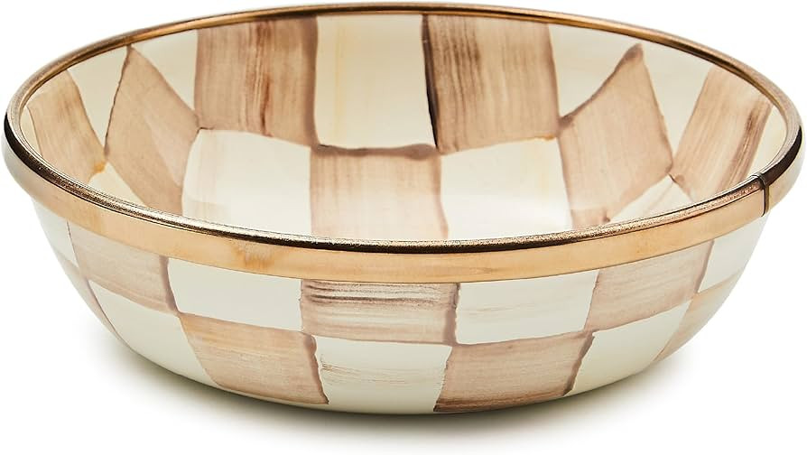 MACKENZIE-CHILDS Enamel Relish Dish, Small Serving Bowl for Entertaining, Brown-and-White Mocha C... | Amazon (US)