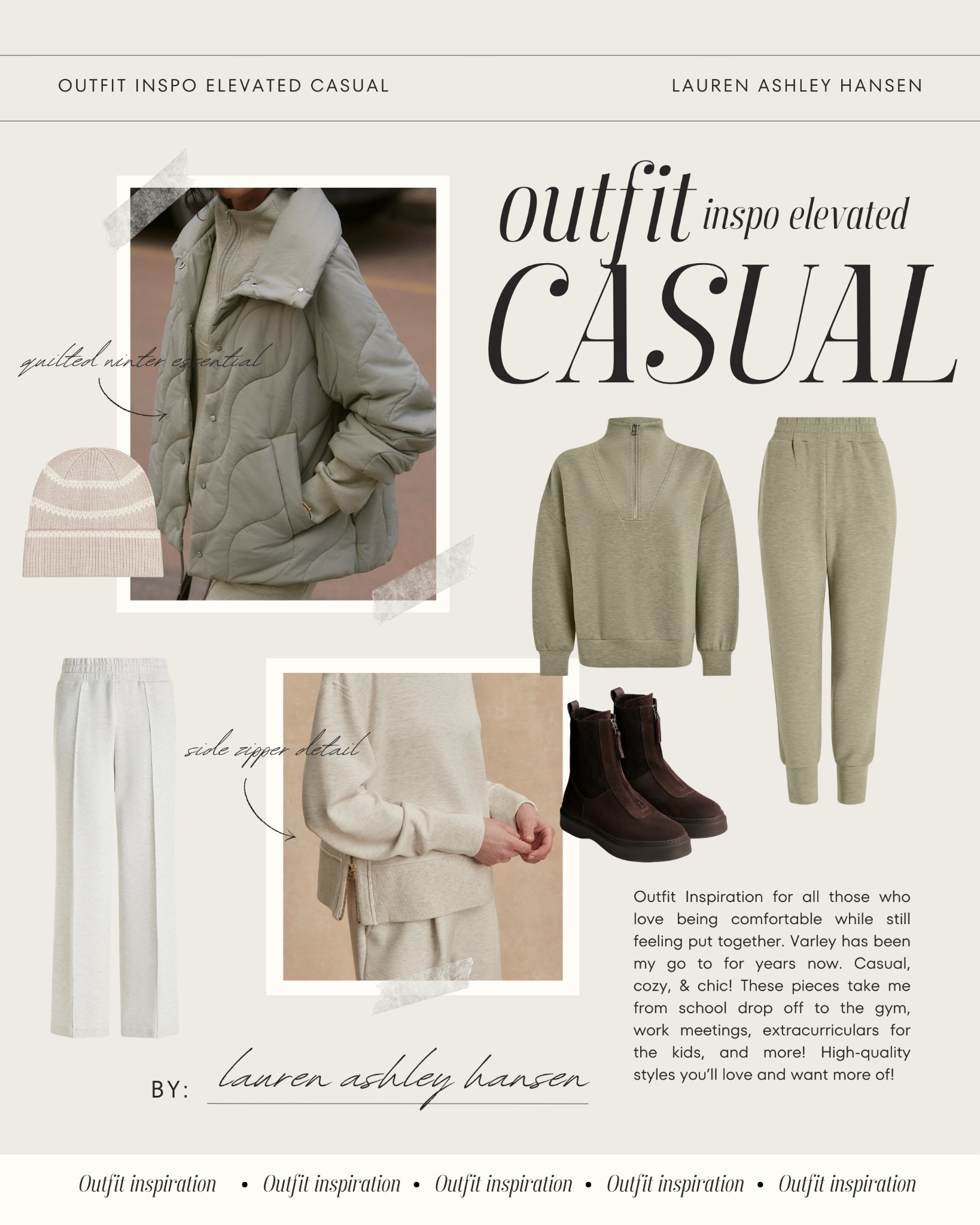 Outfit Inspiration for all those who love being comfortable while still feeling put together. Varley has been my go to for years now. Casual, cozy, & chic! These pieces take me from school drop off to the gym, work meetings, extracurriculars for the kids, and more! High-quality styles you’ll love and want more of!

#LTKootd #LTKgrwm #LTKActive